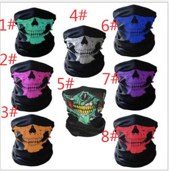 

halloween cosplay bicycle ski skull half face mask ghost scarf bandana neck warmer party headband magic turban balaclava to462