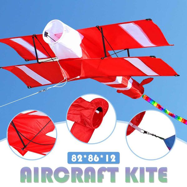 

3d single line red white kites outdoor fun sports beach kite with red tail flying kite for adults educational toys for kids gift 1018