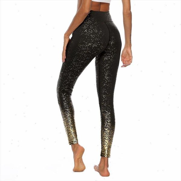 

fashion women gold printing leggings workout slim high waist fitness leggings solid color white female slim leggings, Black