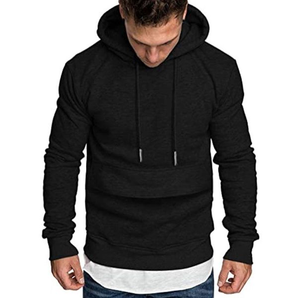 

men's hoodie casual winter hoodies male long sleeve hooded sweatshirt gentlemen fashion warm man sweatshirt#e, Black