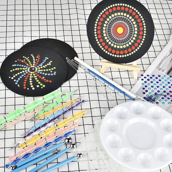 

29pcs mandala dotting tools set diy stone painting tools for painting rock stones drawing stencil template brush art cr qylhwp, Silver
