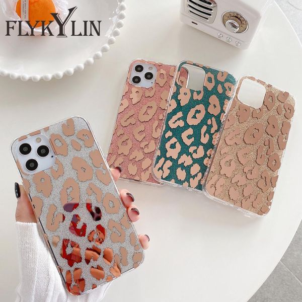 

flykylin престижное покрытие leopard чехол для iphone 12 11 pro x xr xs max 8 7 plus se 2020 ударопрочный мягкий силиконовый bbyogd packing2