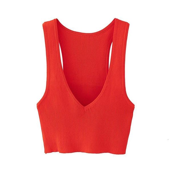 

women sleeveless tank female deep v neck knitted camisole club girls tank polyester red basic tees casual ladies tank, White