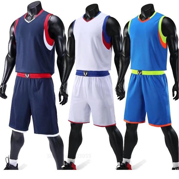

men basketball set uniforms kits 2018 big size college basketball jerseys sports suits diy customized training suits wea sqcfzs, Black;red
