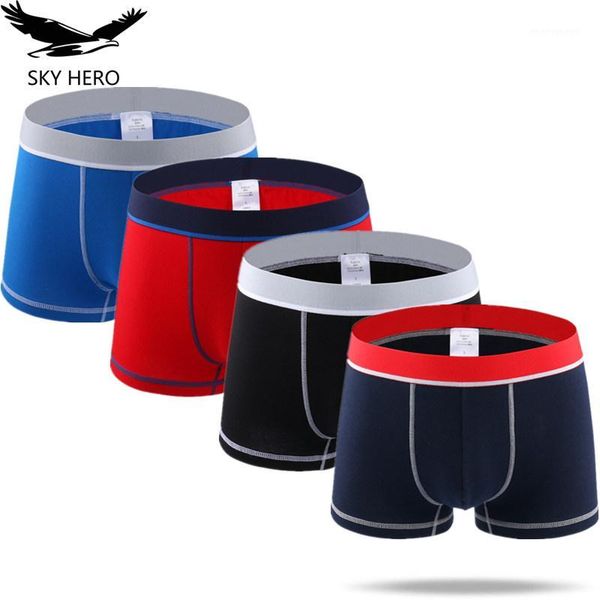 

underpants 4pcs/lot man men's cotton boxers breathable underwear men boxershorts patchwork comfortable boxer homme de marque1, Black;white