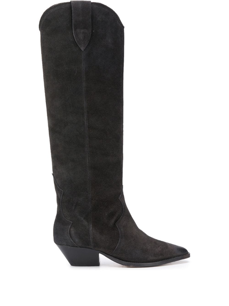 

boots women shoes paris denvee point-toe black suede fashion