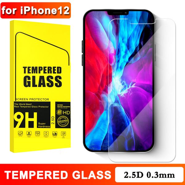 

2.5d 9h screen protector for iphone 12 anti scratch anti-fingerprint tempered glass for 11 11 pro max x xs xr 7 8 6s plus with box