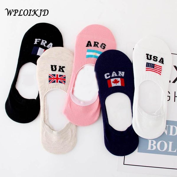 

wploikjd]new product fashion embroidery stealth candy color antiskid socks cotton women country sokken meias socks, Black;white