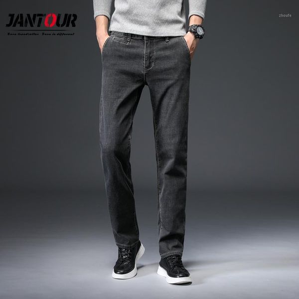 

autumn winter men's jeans black wash vintage cotton jeans slim fashion thick jean men pants size 28-401, Blue