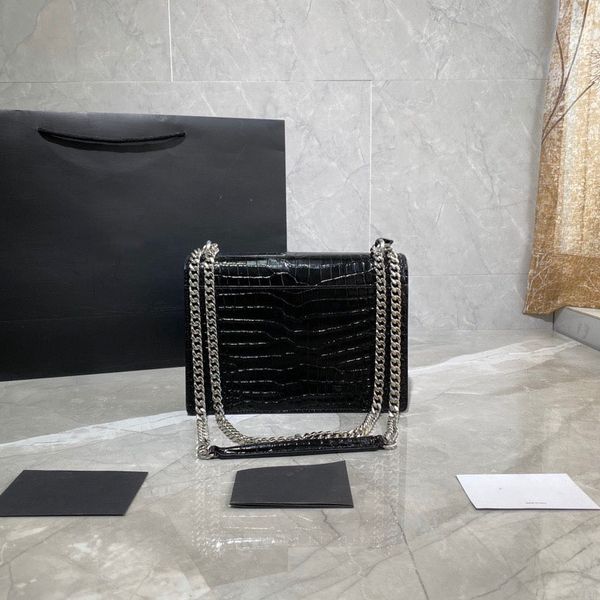 

r shoulder bags luxury ladies handbag elegant noble crocodile grain leather cosmetic bag