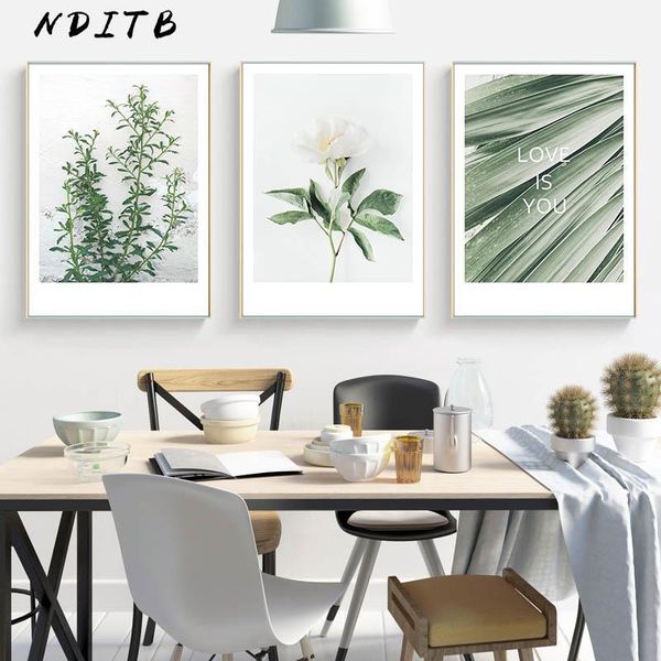 

paintings leaf plant scandinavian poster nordic style canvas wall art print minimalist painting decorative picture tropical decoration1