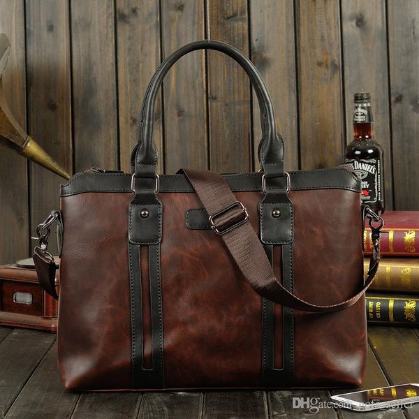 

leather genuine men briefcase business case designer portfolio tote messenger shoulder brand backpack laphandbag bags attache cross tiov