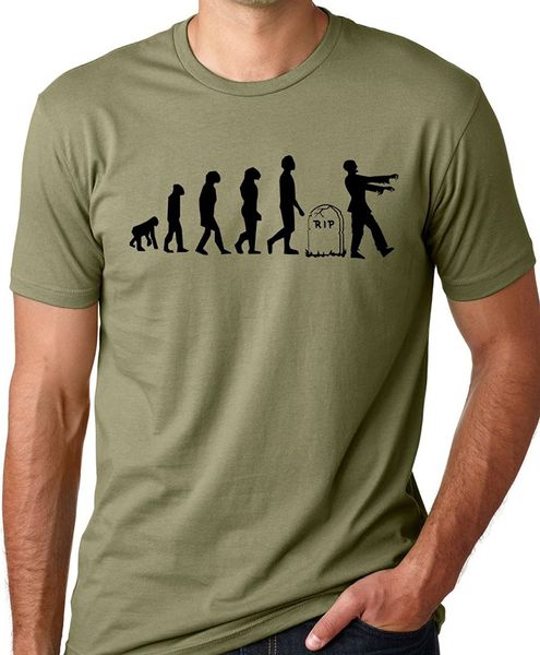 

sport 2019 new summer cool tee shirt zombie evolution funny t-shirt humor tee cotton t-shirt
