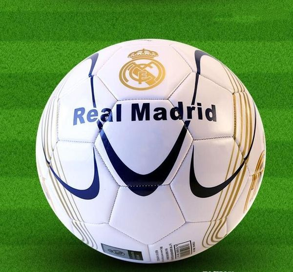

summer new spanish liga real madrid white football c ronaldo soccer ball machine sewing pu game training football rm-04 size 5