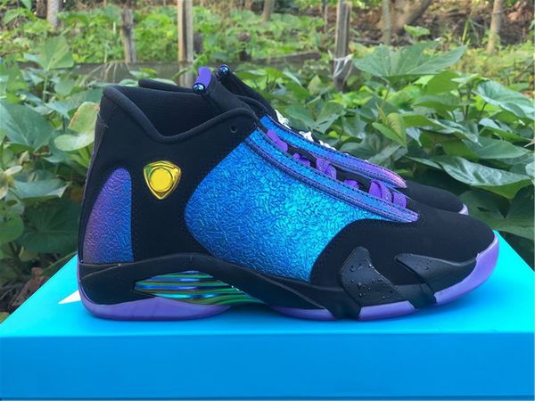 

quailty authentic doernbecher 14 14s mens basketball shoes black court purple multi color athletic fashion trainers sports sneakers