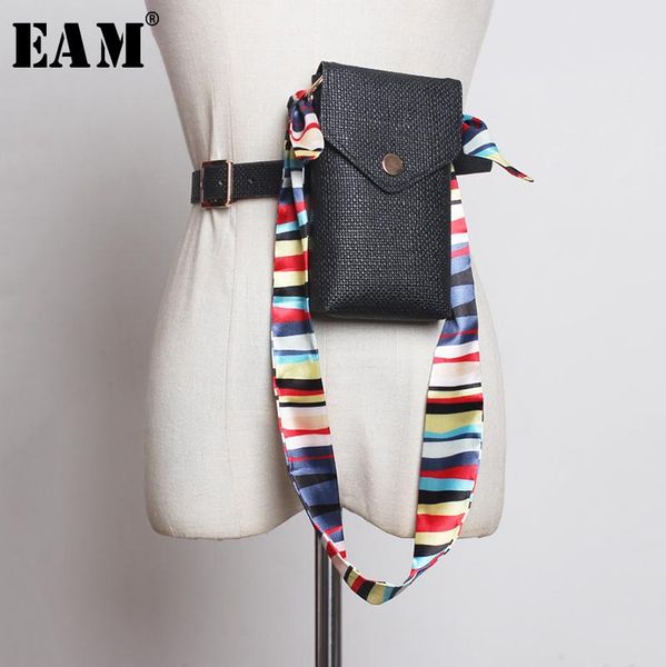 

eam] pu leather colorful scarf mini-bag long belt personality women new fashion tide all-match spring autumn 2020 1a981, Black;brown