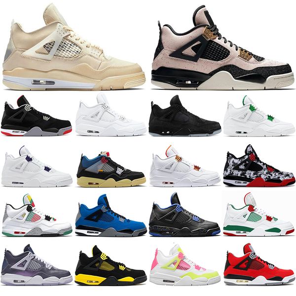 

2020 jumpman 4 mushroom cactus jack neon purple metallic rasta basketball shoes 4s mens womens trainers sports sneakers size 36-47