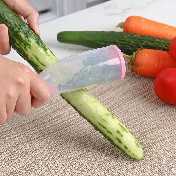 Utensili per sbucciare verdure e frutta Tipo di conservazione Coltello per sbucciare Pelapatate con tubo di stoccaggio Zester Gadget da cucina con lama in acciaio inossidabile ZL0551