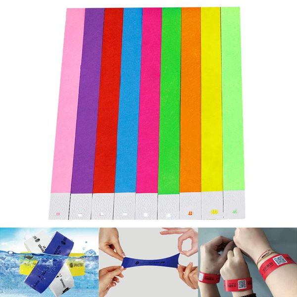 

party favor 100 pcs count tyvek wristbands 3/4" paper for events