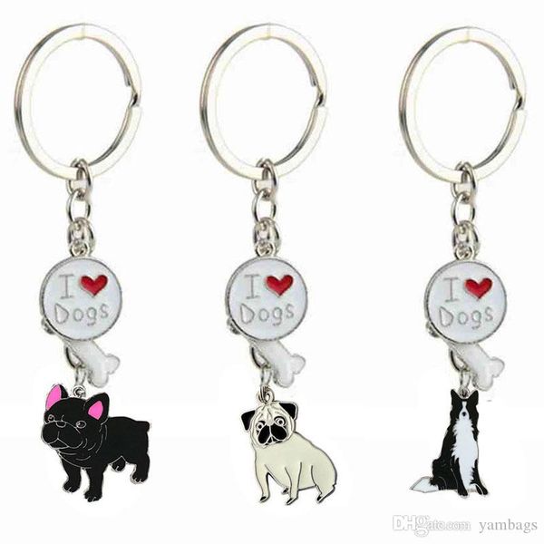 

heart keyrings animal keychain dog bone key chains for women men girls boys promotion fashion pet charm key ring jewelry, Slivery;golden