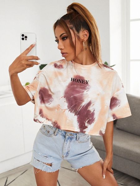 

honey graphic tie dye h93l#, White