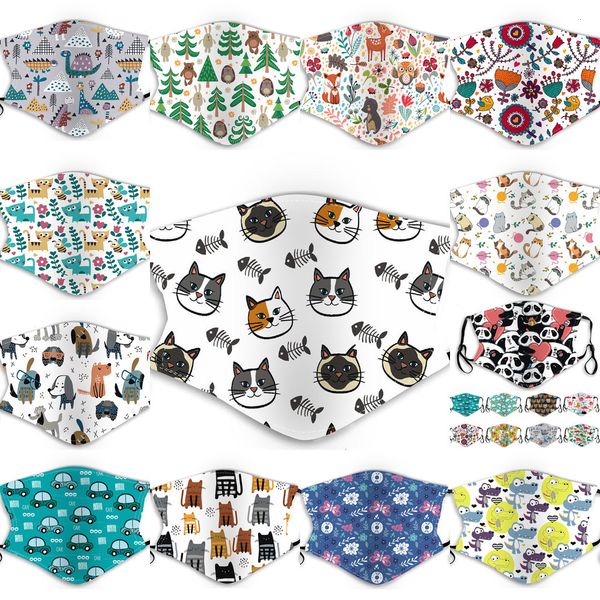 

20pcs kids designer fashion face masks children's cartoon mask anti-fog haze dust-proof protection washable hanging ear facemask 10 nb1
