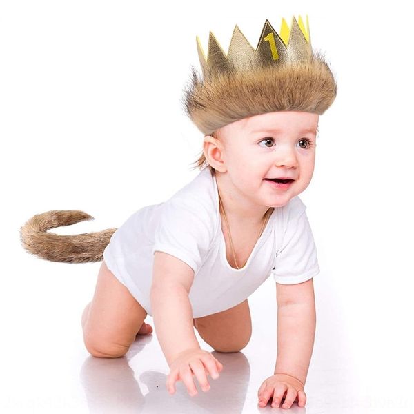 

xvojl children's diy1-year-old children's baby performance prop animal tail props diy p set crown diy1-year-old set baby performan