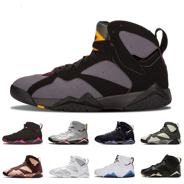 

7 7s classic jumpman mens basketball shoes bordeaux new patta x ray allen icicle reflective of a champion sneakers, White;red