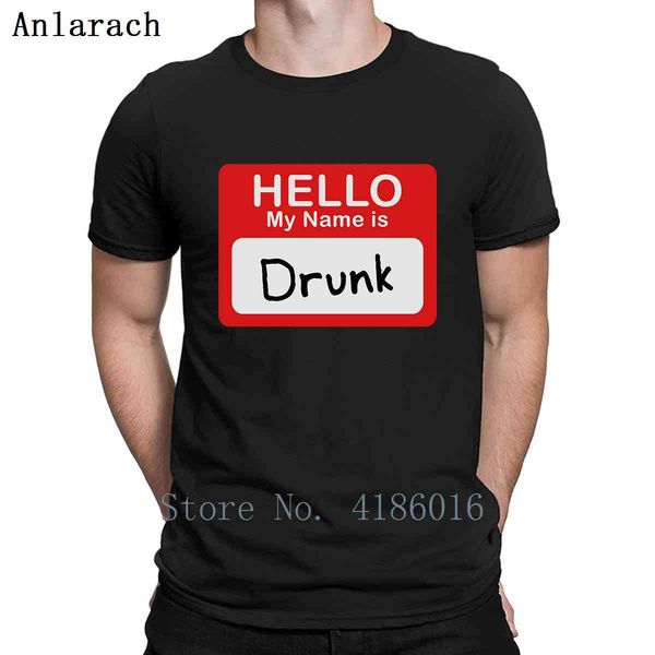 

hello my name is drunk graphic охладить с коротким рукавом летний стиль костюма вокруг шеи конструктора смешной спорт толстовка с капюшоном