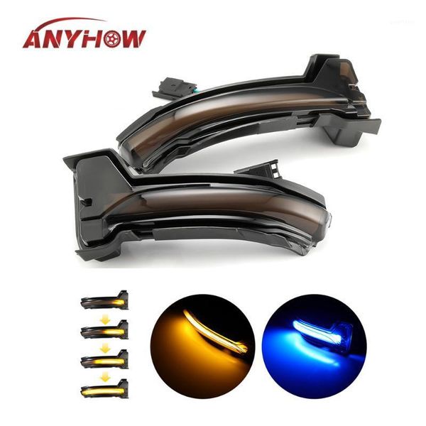 

car led turn signal lights for new focus 2020-2020 rearview mirror smoked shell streamer light flowing water yellow blue1