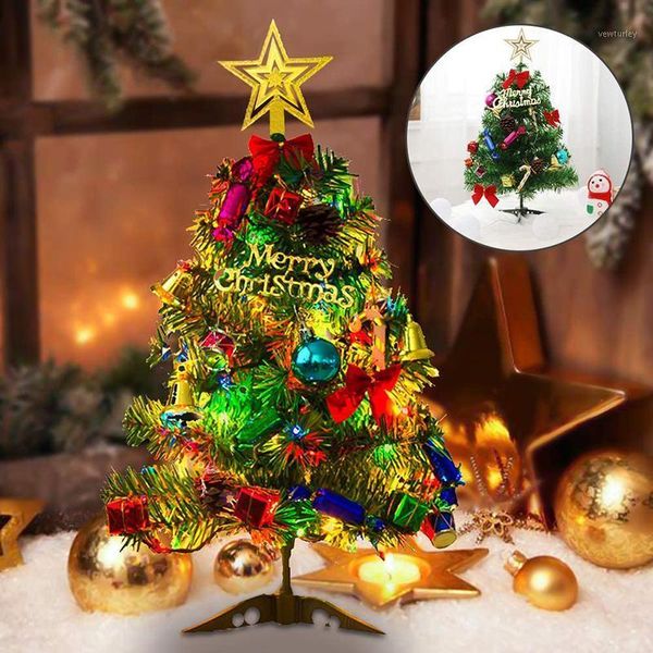

christmas decorations 30/50cm tree nightlight small artificial xmas table trees with string lights holiday ornaments year decorations1