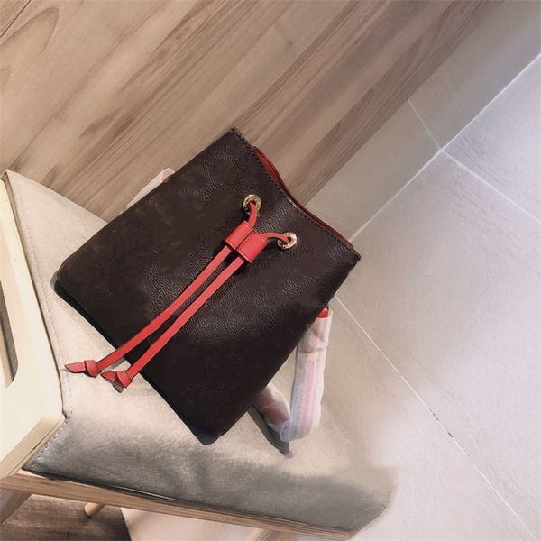 

2021 luxury designer women handbags string neonoe bucket genuine leather purse women with pouch shoulder bag string neonoe bucket bag