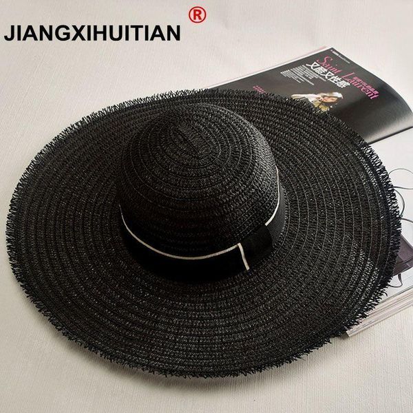 

2017 новый летний chic женщин ретро черный белый широкий брим соломы вс hat lady summer путешествия шляпы бесплатная доставка wmtjjw otsweet, Black;white