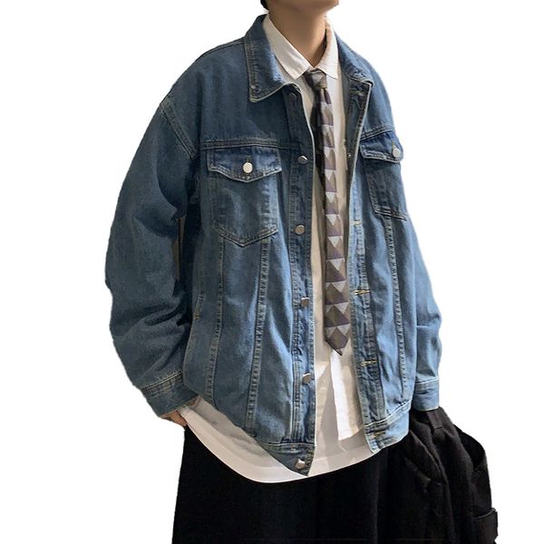 

winter new casual denim jacket bomber coat loose retro blue clothes men ing, Black;brown