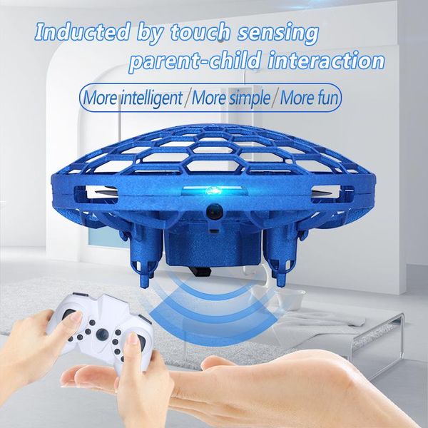 

new mini drone ufo rc quadcopter infrared sensor anti collision aircraft watch handle remote control helicopter children toy gift baby