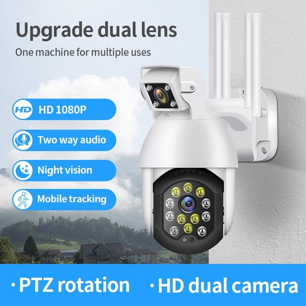 

2mp pzt ipcamera wifi camera outdoor motion detecting cctv security camera 4x digital zoom onvif ir dual-lens two-way talk audio