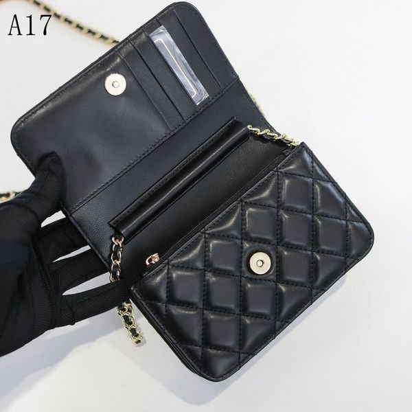 

classic handbags luxurys designers bags channel women bags lattice fashion handbags919 mini chain shoulder bag lambskin & gold-metal black