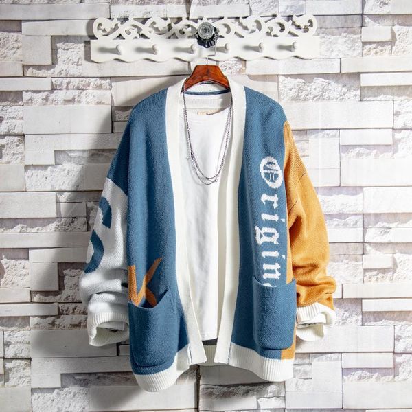 

fashion cardigan man sweaters winter casual loose korean style harajuku crewneck man sweaters pull hiver men's clothing db60my1, White;black