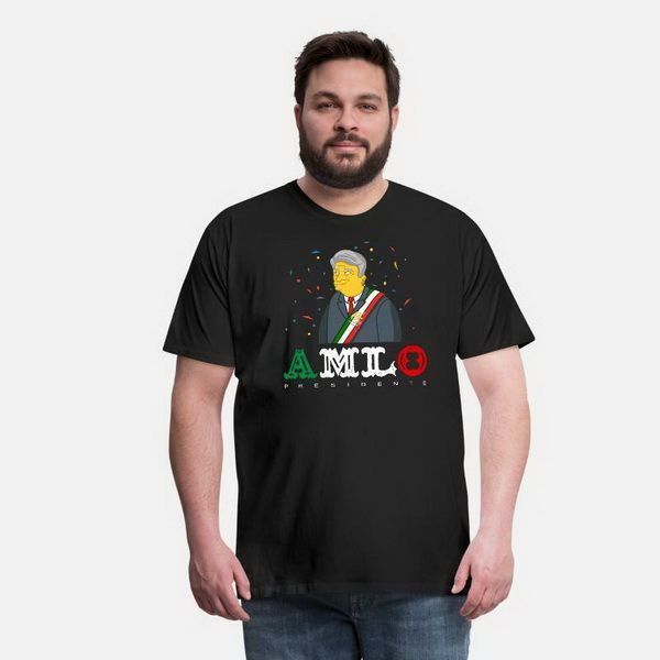 

amlo presidente 2019 homer jay funny black t-shirt s-3xl streetwear tee shirt sport hooded sweatshirt hoodie