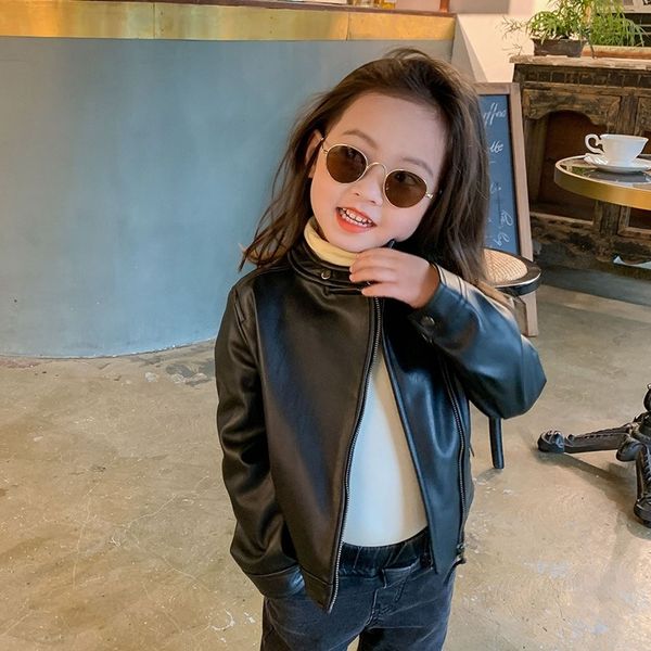 

milancel autumn girls coat pu leather kids jacket fashion girls clothes kids jackets for boys y200901, Camo