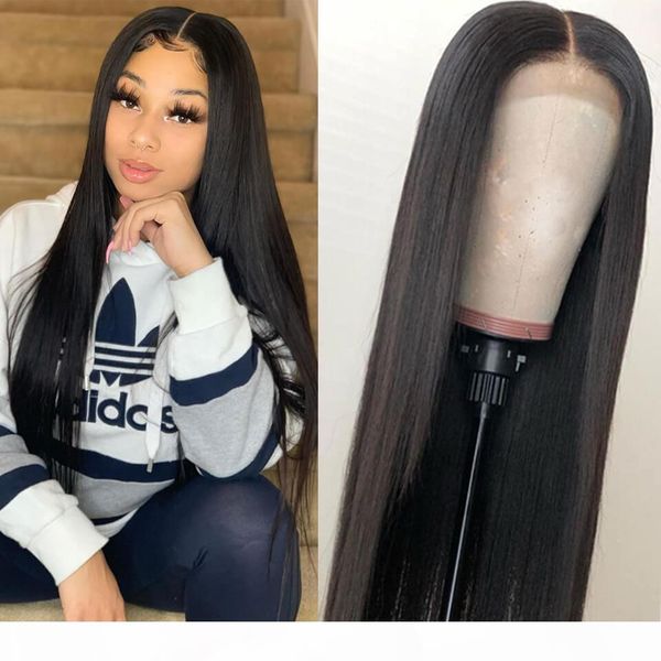 

silky straight lace front wig brazilian malaysian virgin human hair full lace wigs for women natural color straight lace wigs, Black;brown