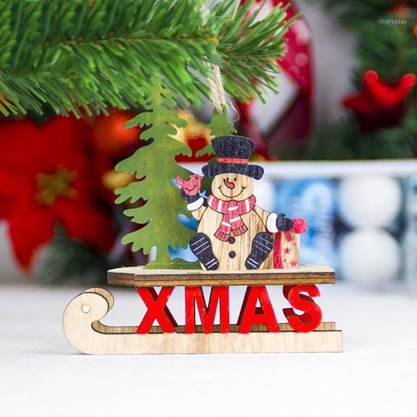 

christmas decorations santa tree cute wood sleigh pendant gift hanging decorative elderly sledgers for home1