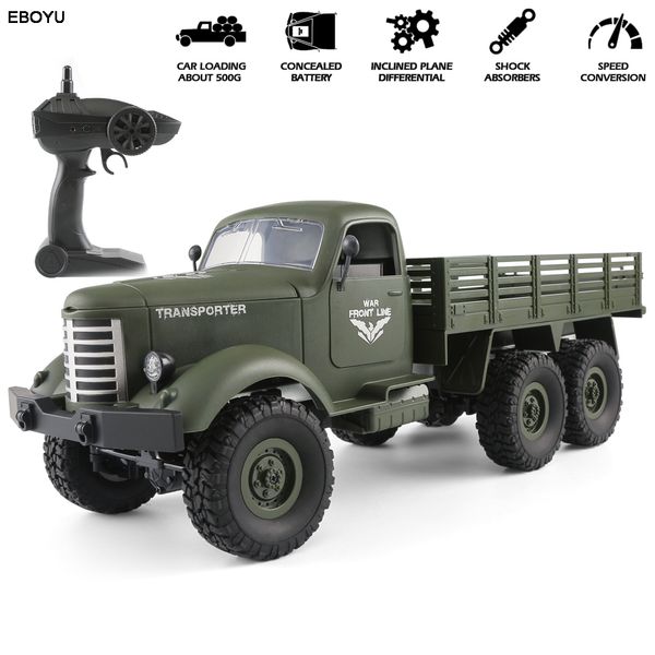 

jjrc q60 / jjrc q61 1/16 rc truck 2.4g 6wd/ 4wd rc off-road crawler military truck army car children gift kids toy for boys rtr