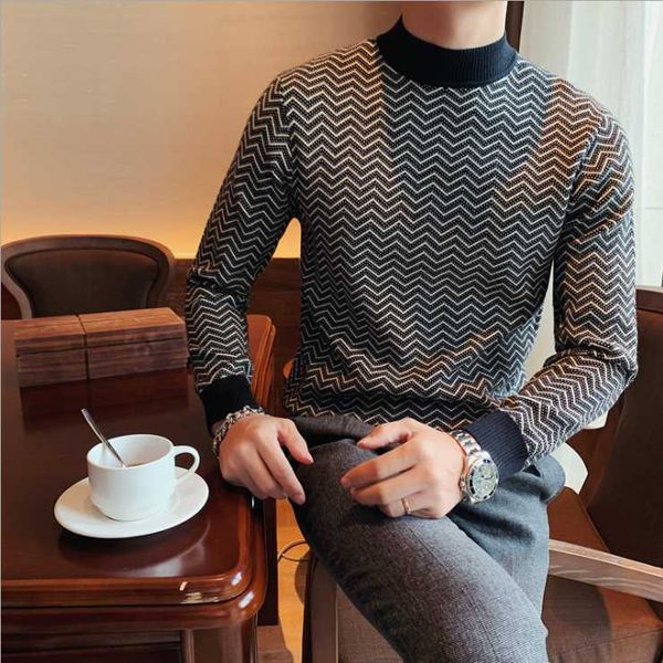 

men's sweaters autumn/winter half-high neck long-sleeved british style mid-neck pullovers knit bottoming shirts clothing hot, White;black