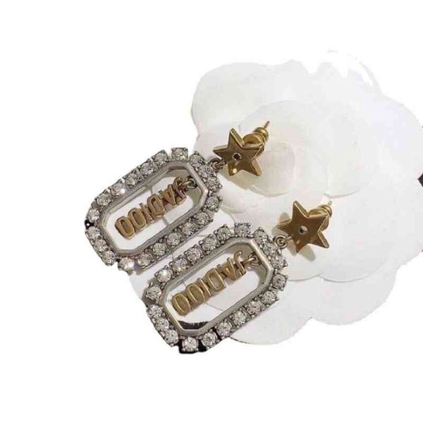 

new style pearl star set brilliant diamonds earrings exclusive design jewel, Golden