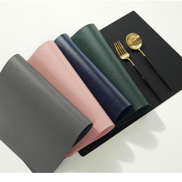 

rectangular table mat pu leather placemat waterproof greaseproof pad kitchen for dining table anti-scalding insulat jllrrs
