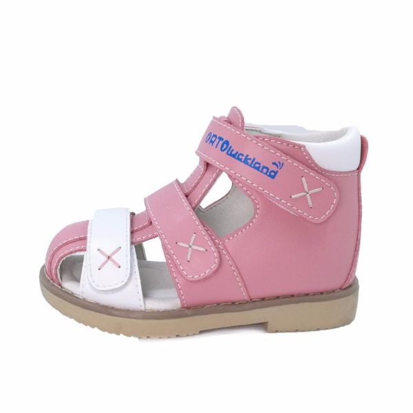 

toddler boys and girls lovely corrective orthopedic leather sandals spring summer first walking ankle brace shoes, Black;red