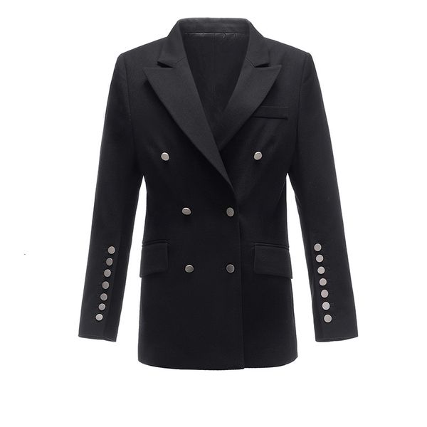 

2021 new autumn blzaer turn down collar drouble breasted vintage ladies coat feminino for women clothes bzsz, White;black