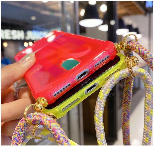 

crossbody lanyard card pocket phone case for iphone 11 se 2020 11pro max 7 8 plus x xr xs max transparent flu qyljye