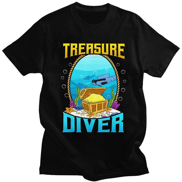 

спорт смешной скубадайвинг tshirt мужчины с коротким рукавом treasure diver tshirt чистый хлопок ocean dive lover tee shirt diver мерч идея